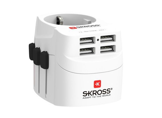 SKROSS PRO Light USB 4xA Travel Adapter